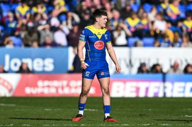 Warrington Wolves 'tan Josh Thewlis Betfred Süper Lig maçı sırasında Warrington Wolves, Catalans Dragons' a karşı Halliwell Jones Stadyumu, Warrington, Birleşik Krallık, 30 Mart 202