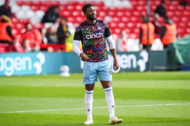 Kristal Saray 'dan Jefferson Lerma Premier Lig maçı öncesinde Nottingham Forest' a karşı Crystal Palace City Ground, Nottingham, İngiltere 'de 30 Mart 202' de oynanacak maç öncesi ısınma maçında