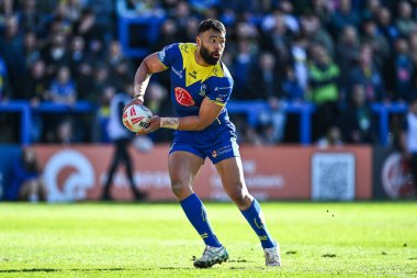Warrington Kurtları 'ndan Zane Musgrove, 30 Mart 202' de İngiltere 'nin Warrington kentinde oynanan Betfred Süper Lig karşılaşmasında Warrington Wolves, Catalans Dragons' a karşı.