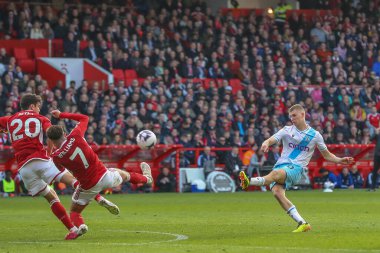 Adam Wharton of Crystal Palace takes a shot on goal during the Premier League match Nottingham Forest vs Crystal Palace at City Ground, Nottingham, United Kingdom, 30th March 202 clipart