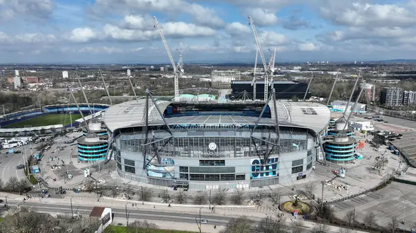 Antenn Syn Etihad Stadium Inför Premier League Match Manchester City — Stockfoto
