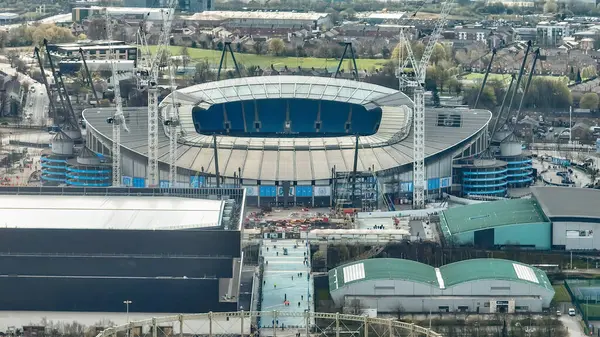 Etihad Stadyumu Premier Lig Maçı Öncesinde Manchester City Ile Arsenal — Stok fotoğraf
