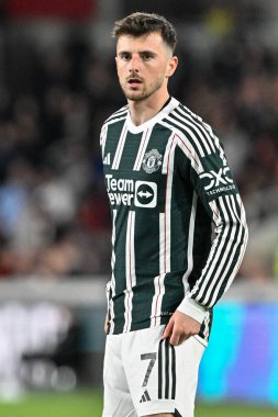 Manchester United 'dan Mason Mount Premier League karşılaşmasında Brentford Manchester United' a karşı Gtech Community Stadyumu, Londra, 30 Mart 202