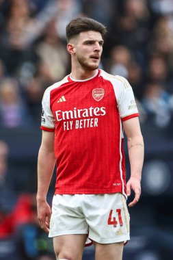 Premier Lig karşılaşmasında Arsenal 'den Declan Rice Manchester City, Etihad Stadyumu' nda Arsenal 'e karşı 31 Mart 202