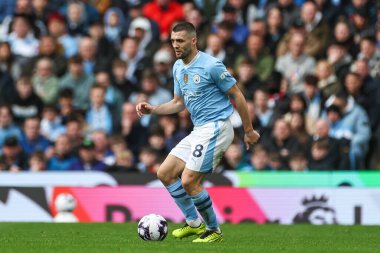 Manchester City 'den Mateo Kovai Premier League maçı sırasında Etihad Stadyumu' nda Manchester City Arsenal 'e karşı, 31 Mart 2024