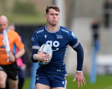 Gallagher Premiership maçında Satış Köpekbalıkları Exeter Chiefs 'e karşı Salford Community Stadyumu, Eccles, İngiltere' de 31 Mart 202 'de oynanan Satış Köpekbalıkları maçında Tom Roebuck