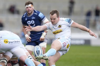 Exeter Chiefs 'ten Stu Townsend 31 Mart 202' de Salford Community Stadyumu 'nda Gallagher Premiership maçında Sale Sharks Exeter Chiefs' e karşı oynadığı maçta ortalığı ayağa kaldırdı.