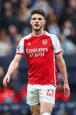 Premier Lig karşılaşmasında Arsenal 'den Declan Rice Manchester City, Etihad Stadyumu' nda Arsenal 'e karşı 31 Mart 202