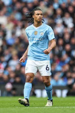 Manchester City 'den Nathan Ak Premier League maçı sırasında Manchester City Arsenal' e karşı Etihad Stadyumu, Manchester, İngiltere, 31 Mart 2024