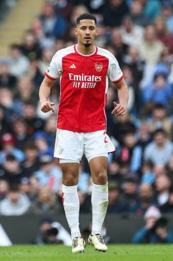 İngiltere Etihad Stadyumu 'nda oynanan Premier League karşılaşmasında Arsenal' den William Sthe Manchester City ile Arsenal arasında 31 Mart 202