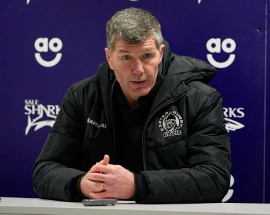 Rob Baxter,  Director of Rugby at Exeter Chiefs speaks to the press after the Gallagher Premiership match Sale Sharks vs Exeter Chiefs at Salford Community Stadium, Eccles, United Kingdom, 31st March 202 clipart