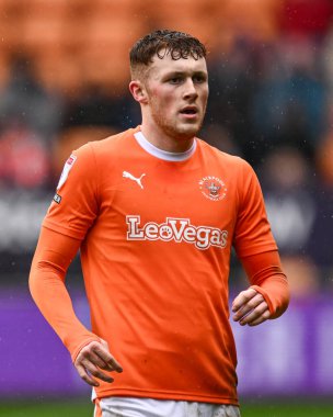 Blackpool 'dan Sonny Carey, Sky Bet Ligi 1 maçında Blackpool' a karşı Wycombe Wanderers, Bloomfield Road, Blackpool 'da, 1 Nisan 202