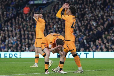 Hüzünlü Hull City oyuncuları Sky Bet Şampiyonası maçında Leeds United Hull City 'ye karşı Elland Road, Leeds, İngiltere, 1 Nisan 202