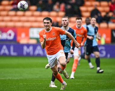Kyle Joseph of Blackpool in action during the Sky Bet League 1 match Blackpool vs Wycombe Wanderers at Bloomfield Road, Blackpool, United Kingdom, 1st April 202 clipart