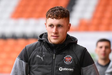 Sonny Carey of Blackpool arrives ahead of the Sky Bet League 1 match Blackpool vs Wycombe Wanderers at Bloomfield Road, Blackpool, United Kingdom, 1st April 202 clipart