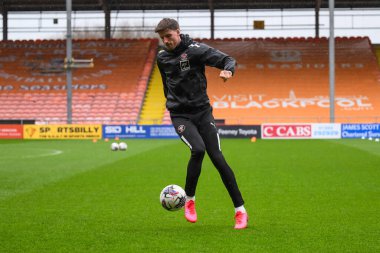 Blackpool 'dan Jake Beesley, Sky Bet Ligi 1 maçı öncesinde Bloomfield Road, Blackpool, İngiltere' de oynanan Blackpool - 1 Nisan 202 karşılaşmasında