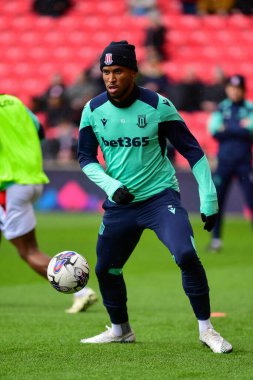 Stoke City takımından Tyrese Campbell 1 Nisan 202 'de Stoke City ile Huddersfield Town arasındaki maçta Bet365 Stadyumu, Stoke-on-Trent, İngiltere