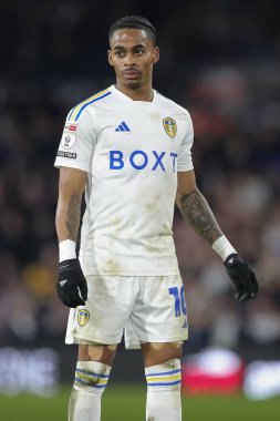 Leeds United takımının Crysencio Summerville maçı sırasında Leeds United, Hull City 'ye karşı Elland Road, Leeds, İngiltere, 1 Nisan 202