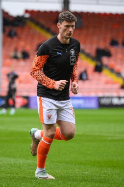 Blackpool 'lu Matty Virtue, Sky Bet Ligi 1 karşılaşması öncesinde Bloomfield Road, Blackpool, İngiltere' de oynanan Blackpool - 1 Nisan 202 maçında Blackpool - Wycombe Wanderers maçına çıktı.