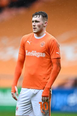 Blackpool 'dan Sonny Carey, Sky Bet Ligi 1 maçında Blackpool' a karşı Wycombe Wanderers, Bloomfield Road, Blackpool 'da, 1 Nisan 202
