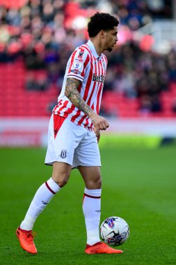 Stoke City 'den Ki-Jana Hoever, Stoke City - Huddersfield Town maçında 1 Nisan 202' de Bet365 Stadyumu, Stoke-on-Trent 'de karşı karşıya geldi.