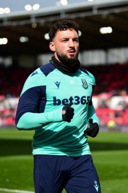 Stoke City 'den Sead Hakabanovi, Stoke City - Huddersfield Town maçında 1 Nisan 2024' te Bet365 Stadyumu, Stoke-on-Trent, İngiltere
