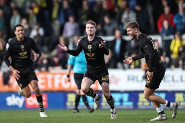 Luca Connell of Barnsley celebrates his goal to make it 1-3 during the Sky Bet League 1 match Burton Albion vs Barnsley at Pirelli Stadium, Burton upon Trent, United Kingdom, 1st April 202 clipart