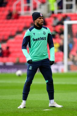 Stoke City takımından Tyrese Campbell 1 Nisan 202 'de Stoke City ile Huddersfield Town arasındaki maçta Bet365 Stadyumu, Stoke-on-Trent, İngiltere