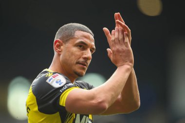 Jake Livermore of Watford applauds his former clubs fans after the Sky Bet Championship match West Bromwich Albion vs Watford at The Hawthorns, West Bromwich, United Kingdom, 1st April 2024 clipart