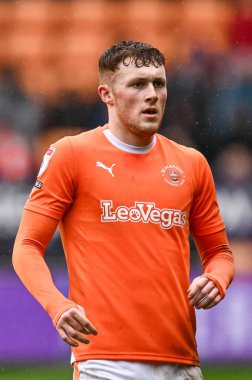 Blackpool 'dan Sonny Carey, Sky Bet Ligi 1 maçında Blackpool' a karşı Wycombe Wanderers, Bloomfield Road, Blackpool 'da, 1 Nisan 202