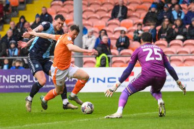 Matty Virtue of Blackpool makes a break with the ball during the Sky Bet League 1 match Blackpool vs Wycombe Wanderers at Bloomfield Road, Blackpool, United Kingdom, 1st April 202 clipart
