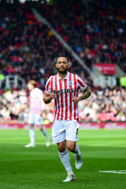 Stoke City 'den Lewis Baker Stoke City - Huddersfield Town maçı sırasında 1 Nisan 202' de Bet365 Stadyumu, Stoke-on-Trent 'de oynandı.