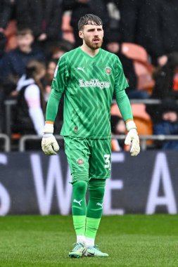 Blackpool takımından Daniel Grimshaw, 1 Nisan 202 'de Bloomfield Road, Blackpool' da Blackpool-Wycombe Wanderers maçında