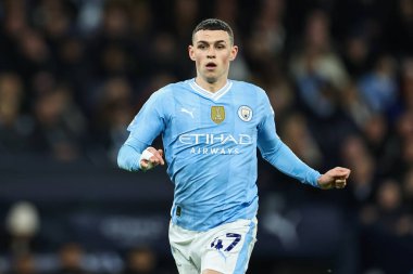 Manchester City ile Manchester City arasındaki Premier League maçında Phil Foden, Etihad Stadyumu 'nda Aston Villa' ya karşı, 3 Nisan 202