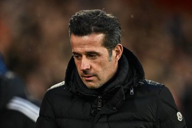 Nottingham Forest, Fulham 'a karşı 2 Nisan 202' de Nottingham City Ground, Nottingham 'da oynanan Premier League maçında Fulham' ın Marco Silva Menajeri.