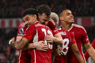 Nottingham Ormanı 'ndan Morgan Gibbs-White, Premier League maçında Nottingham Forest Fulham' a karşı oynadığı 2 Nisan 202 'de Nottingham, İngiltere' de 2-0 'lık galibiyet golünü kutluyor.