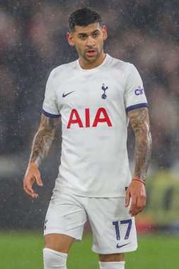 Tottenham Hotspur takımından Cristian Romero Premier League maçında West Ham United Tottenham Hotspur 'a karşı Londra Stadyumu, Londra, İngiltere, 2 Nisan 202