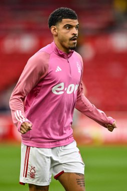 Nottingham Ormanı 'ndan Morgan Gibbs-White Premier League maçı öncesinde Nottingham Forest' a karşı Fulham City Ground, Nottingham, İngiltere 'de 2 Nisan 202' de oynanan maç öncesi ısınma maçında...
