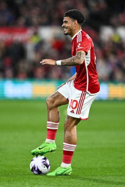 Nottingham Ormanı 'ndan Morgan Gibbs-White Premier League maçı sırasında Nottingham Forest, Fulham' a karşı City Ground, Nottingham, 2 Nisan 202 'de maç yapıyor.