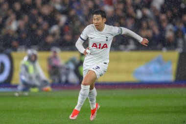 Tottenham Hotspur 'dan Son Heung-Min Premier League maçı sırasında West Ham United Tottenham Hotspur' a karşı Londra Stadyumu, Londra, 2 Nisan 202