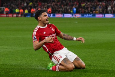 Nottingham Ormanı 'ndan Morgan Gibbs-White, Premier League maçında Nottingham Forest Fulham' a karşı oynadığı 2 Nisan 202 'de Nottingham, İngiltere' de 3-0 'lık galibiyet golünü kutluyor.