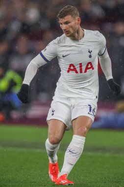 Tottenham Hotspur takımından Timo Werner Premier League maçında West Ham United Tottenham Hotspur 'a karşı Londra Stadyumu, Londra, 2 Nisan 202