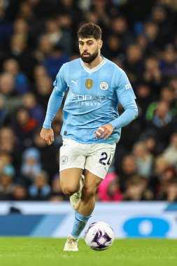 Manchester City Premier League maçında Joko Gvardiol Manchester City ile Aston Villa maçında Etihad Stadyumu, Manchester, İngiltere, 3 Nisan 2024