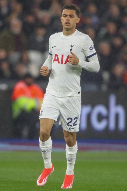 Tottenham Hotspur takımından Brennan Johnson Premier League maçında West Ham United Tottenham Hotspur 'a karşı Londra Stadyumu, İngiltere, 2 Nisan 202
