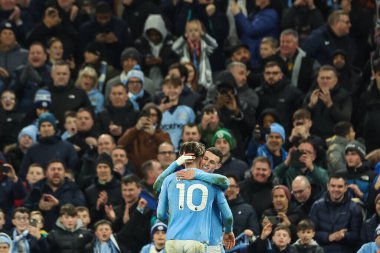 Phil Foden of Manchester City celebrates his goal to make it 4 -1 during the Premier League match Manchester City vs Aston Villa at Etihad Stadium, Manchester, United Kingdom, 3rd April 202 clipart