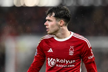 Nottingham Ormanı 'ndan Neco Williams Premier League maçı sırasında Nottingham Forest, Fulham' a karşı City Ground, Nottingham, Birleşik Krallık, 2 Nisan 202