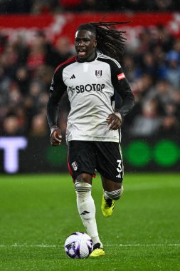 Fulham 'dan Calvin Bassey Premier Lig maçında Nottingham Forest Fulham' a karşı City Ground, Nottingham, Birleşik Krallık 'ta 2 Nisan 202' de bir ara verdi.