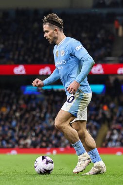 Manchester City 'den Jack Grealish, Premier Lig maçında Manchester City ile Aston Villa arasında 3 Nisan 202' de Etihad Stadyumu 'nda bir ara verdi.