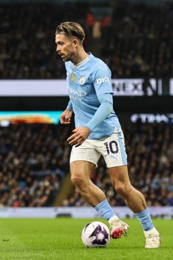 Manchester City 'den Jack Grealish Premier League maçında Manchester City ile Aston Villa arasında Etihad Stadyumu, Manchester, İngiltere, 3 Nisan 202