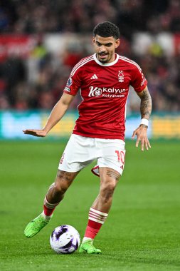 Nottingham Ormanı 'ndan Morgan Gibbs-White Premier League maçı sırasında Nottingham Forest, Fulham' a karşı City Ground, Nottingham, 2 Nisan 202 'de maç yapıyor.